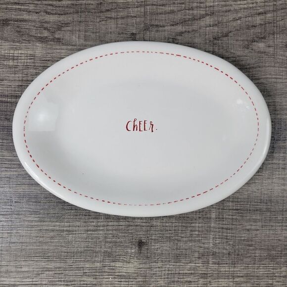 Rae Dunn Artisan Collection Oval‎ Christmas Appetizer Plate Set - Picture 6 of 9